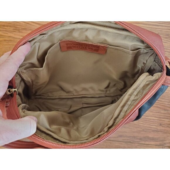 Stickman Leather Unisex Crossbody Purse Bag Brown Black Adjustable Strap READ - Picture 4 of 15